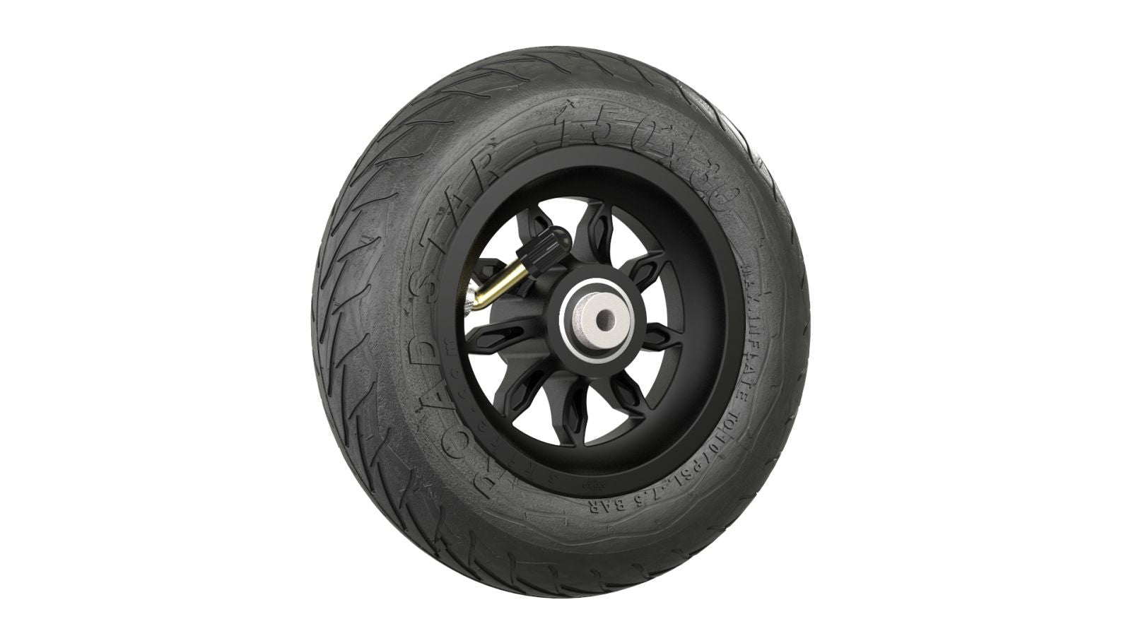 Wheel Black 150mm/6in RS - Tire - Roll and Pole