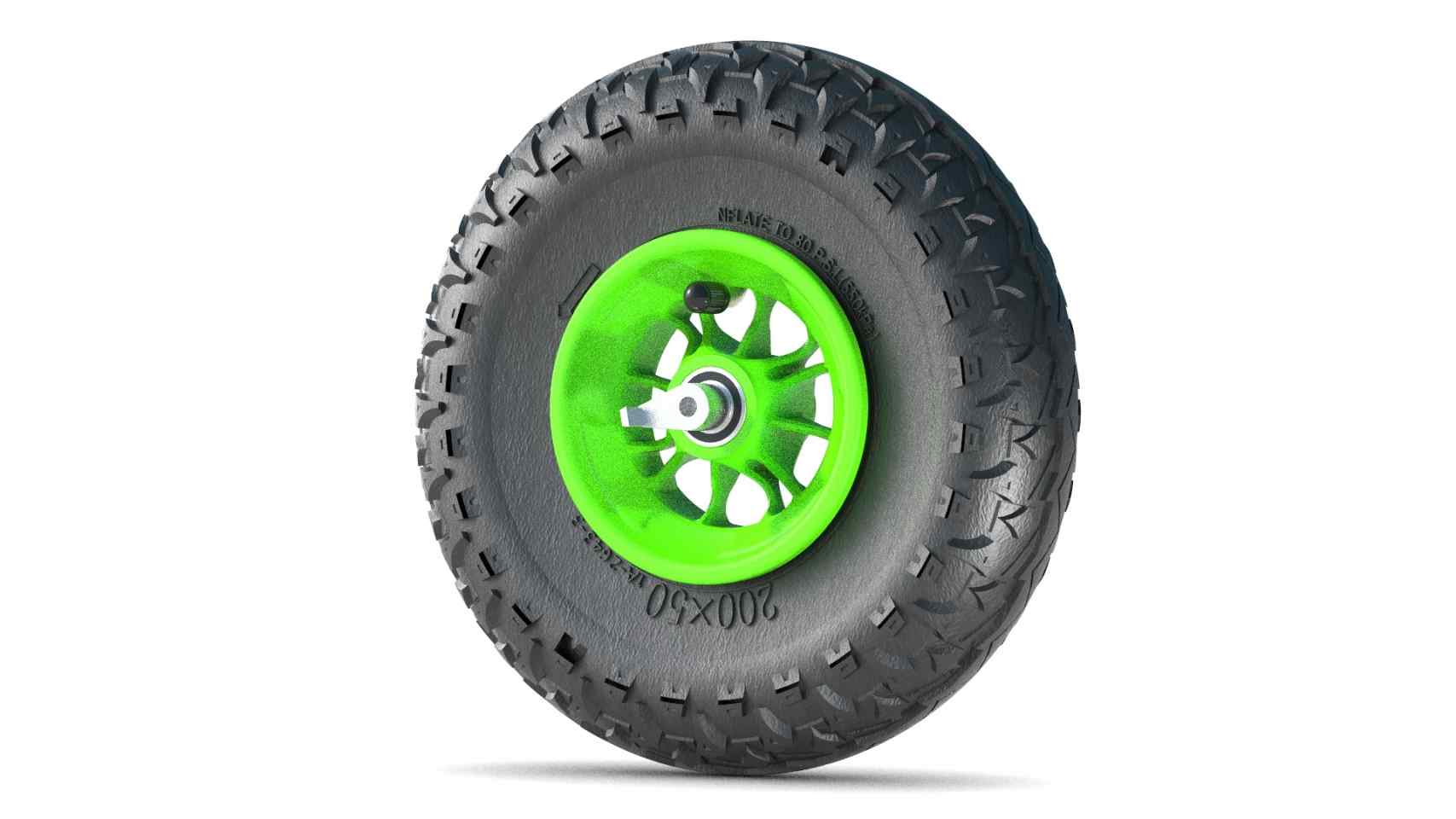 Wheel Green 200mm/8in Reverse - locked Majorgrip - Roll and Pole