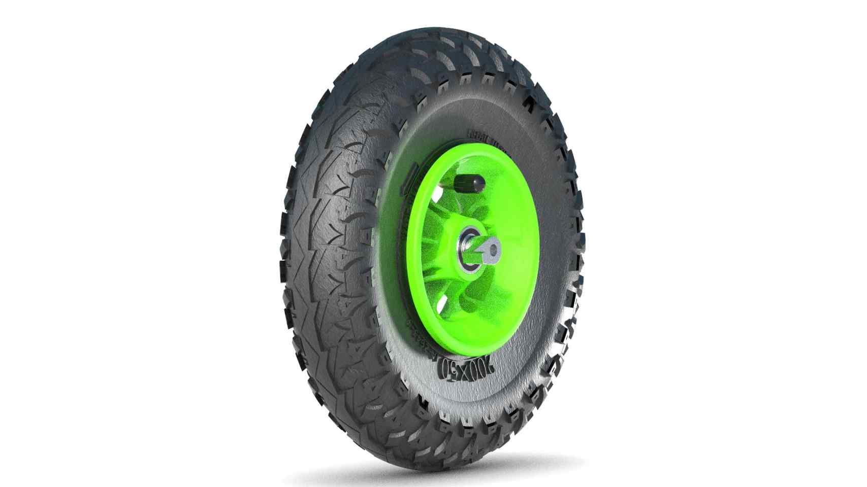 Wheel Green 200mm/8in Reverse - locked Majorgrip - Roll and Pole