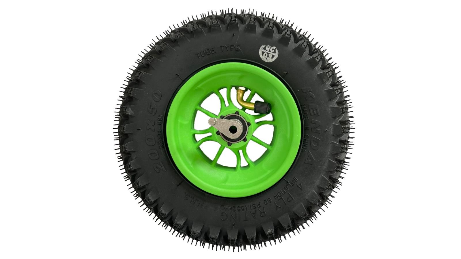 Wheel Green 200mm/8in Reverse - locked Roadstar - Roll and Pole