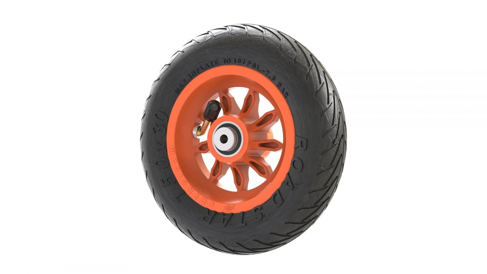 Wheel orange 150mm/6in Rs - Tire - Roll and Pole