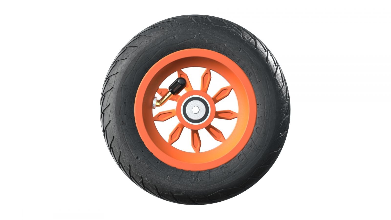 Wheel orange 150mm/6in Rs - Tire - Roll and Pole