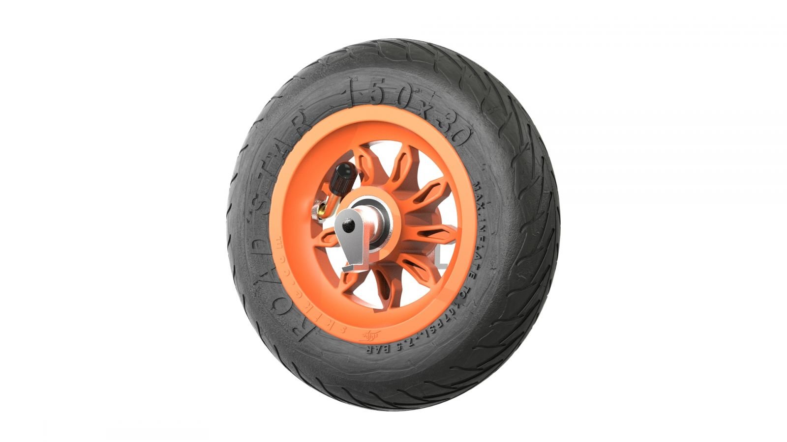 Wheel Orange 150mm/6in with Reverse Lock 9SO - RS - RLS - Roll and Pole